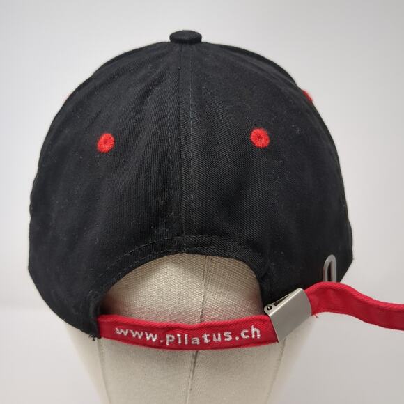 Pilatus Luzern Slideback Baseball Cap Black One Size Adjustable Embroidered - Picture 6 of 10
